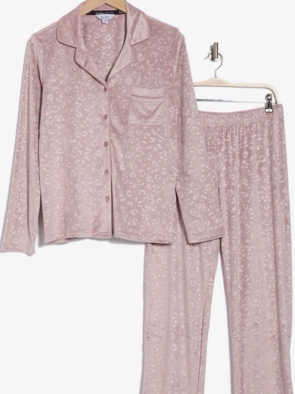NICOLE MILLER ANIMAL PRINT VELOUR PAJAMA SET  LARGE NEW - Picture 2 of 3